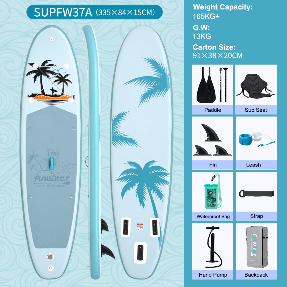Prancha De Stand Up Paddle Inflável, Alta Durabilidade, Conjunto Completo De Acessórios, Supfw37a Oem