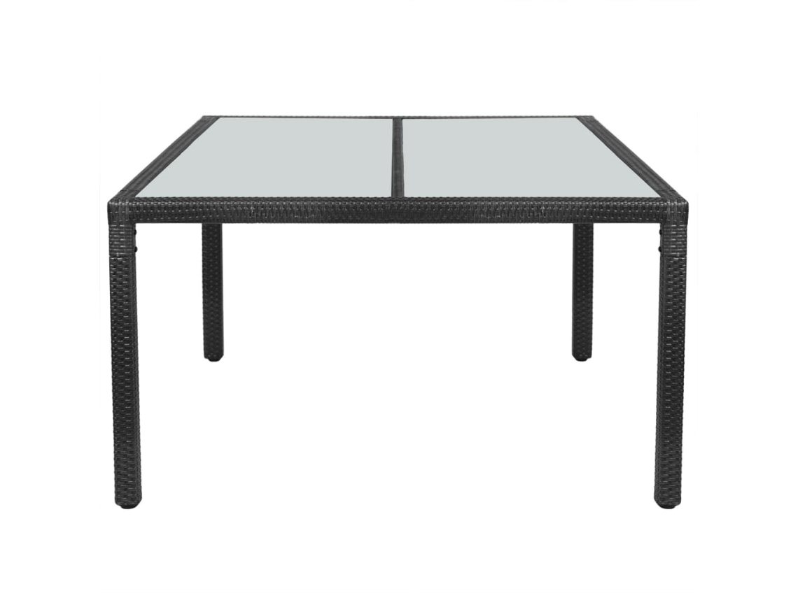 vidaXL Mesa de jantar de exterior em vime 150x90x75 cm preto