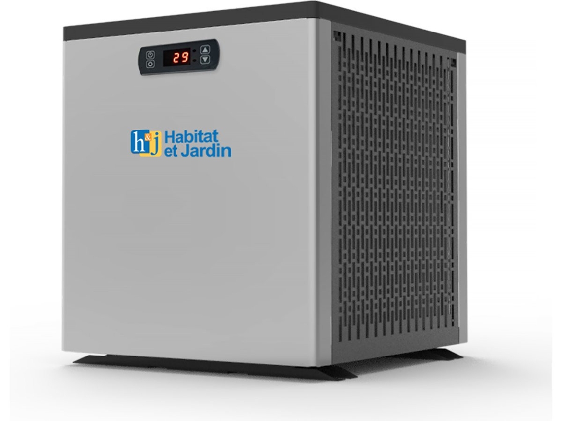 Piscina De Madeira Seychelles 4,00 X 3,00 X 1,20 M Mini Bomba De Calor De 3,5kw Metal Cinza Habitat Et Jardin