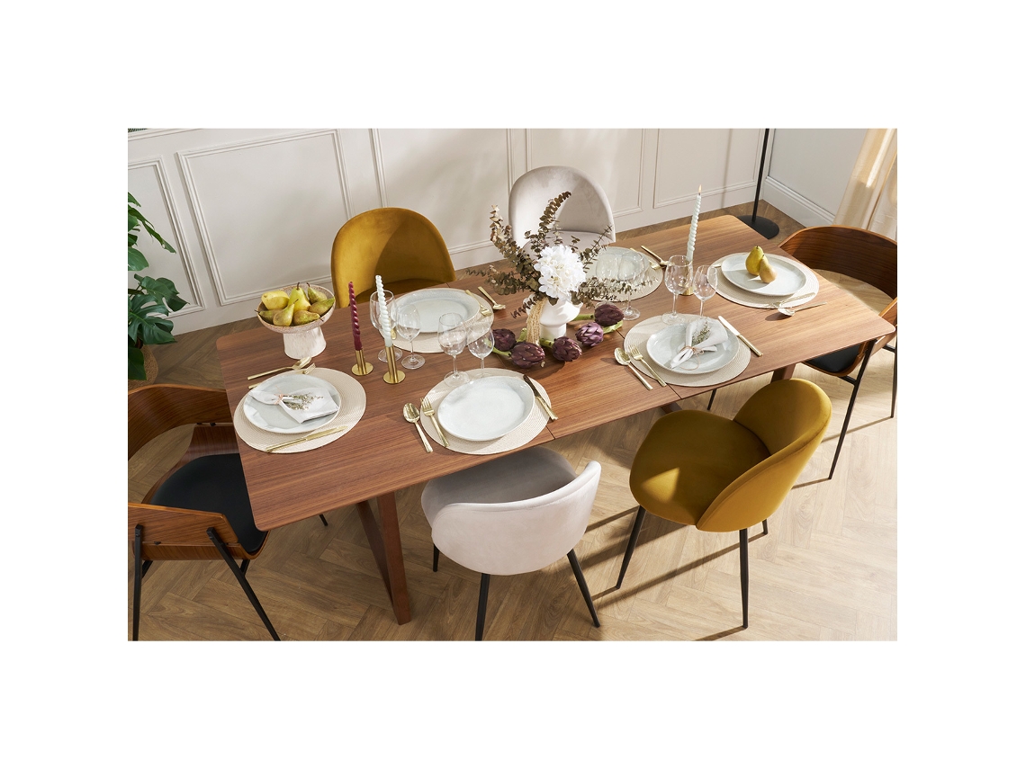 Mesa extensível retangular de nogueira 160-240 cm LAHO MILIBOO