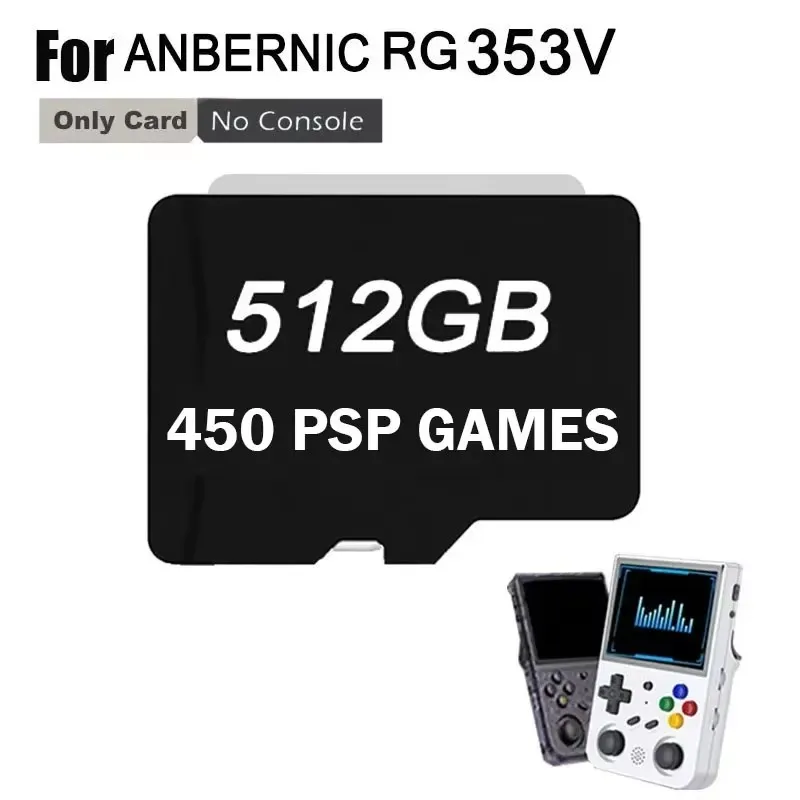 Anbernic Rg353v Cartão Tf, 512g 100.000 Jogos, 256g 51.000 Jogos, 512g Psp450jogos Oem