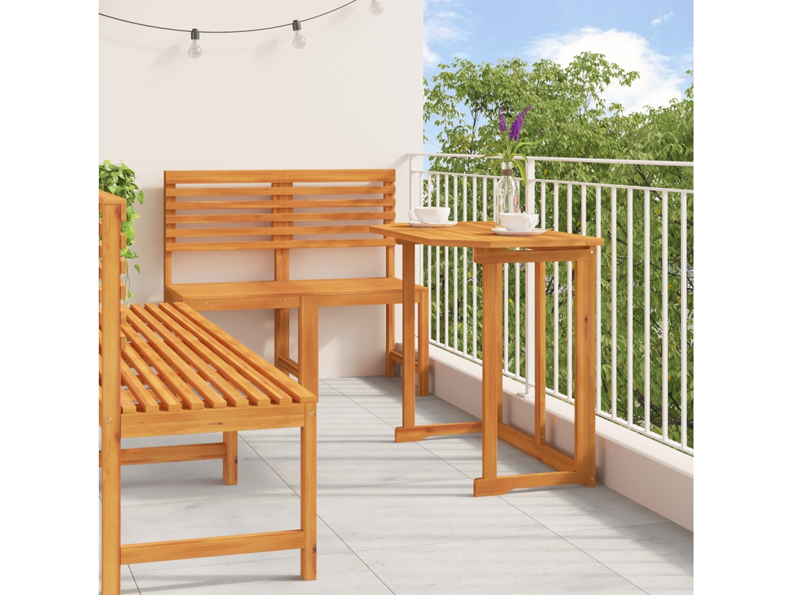 Conjunto 5 De Jantar De Jardim De Vidaxl  Em Madeira Sólida De Acácia