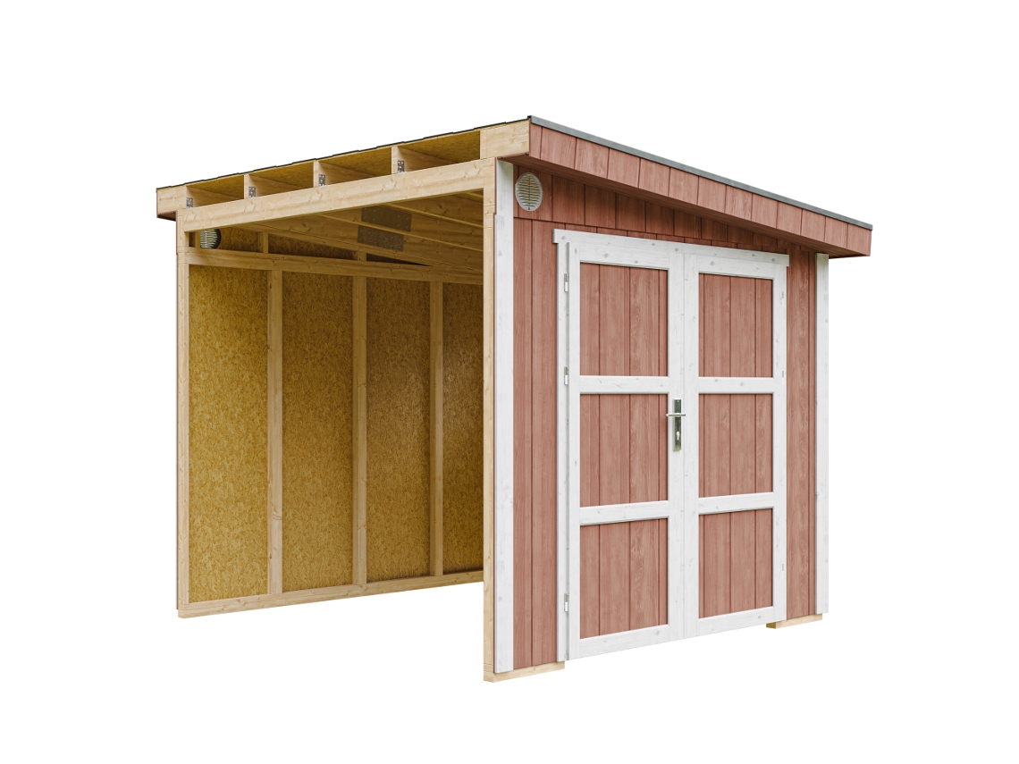 Casa De Jardim Qualidade Premium 5,9 M² A231x248x294 Cm Sem Piso E Parede Lateral Timbela M938b Redwood Red