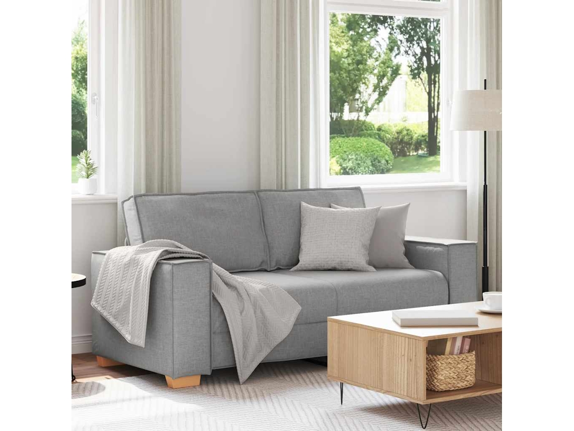 Sofá De 2 Lugares Vidaxl Cinzeto Tecido