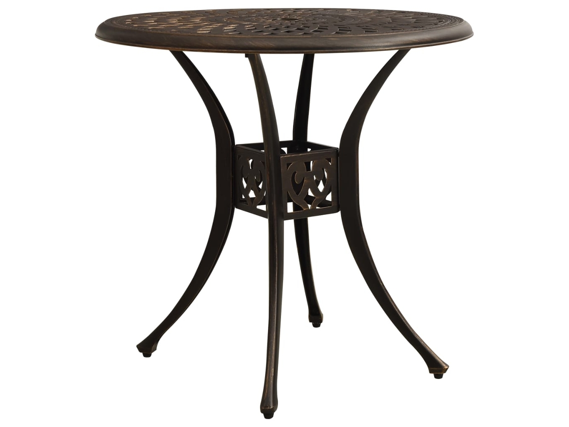 Mesa De Jardim | Mesa De Exterior 78x78x72 Cm Alumínio Fundido Bronze Lovely Home