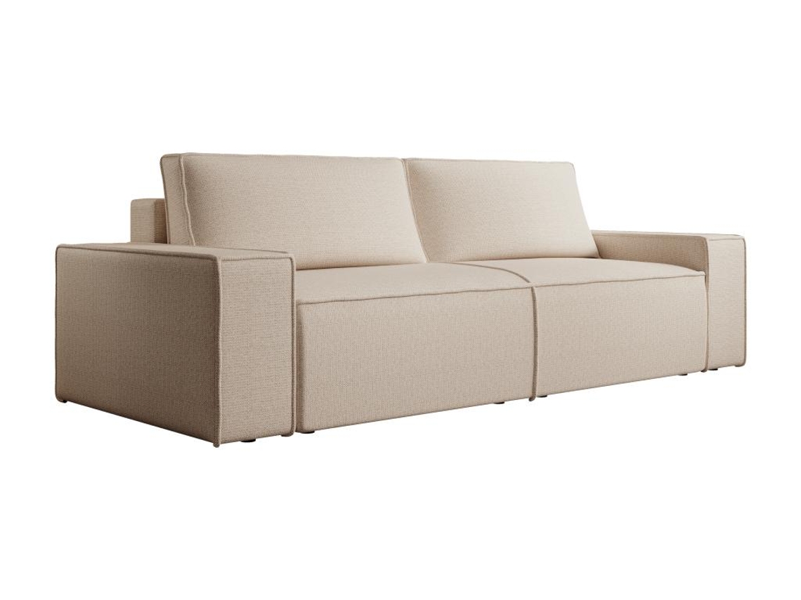 Sofá-cama de 4 lugares de terciopelo beige Amelia (85 x 257 x 102 cm)