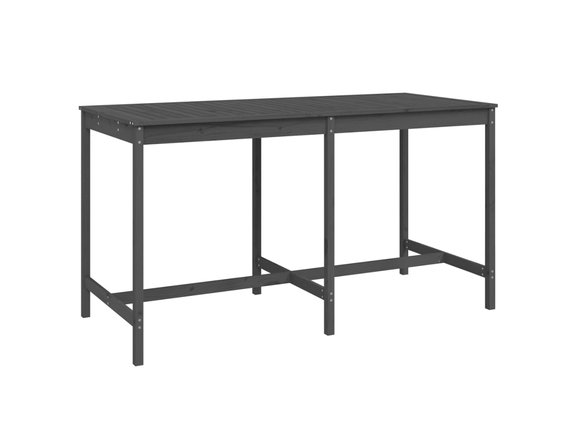 Mesa de Jardim 203.5X90X110 Cm Madeira de Pinho Maciça Cinzento NONAME