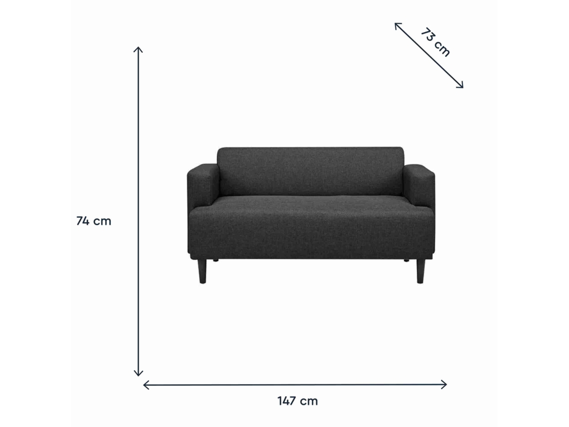 Sofá 2 Lugares Cinza Escuro Talim KASA 1 un