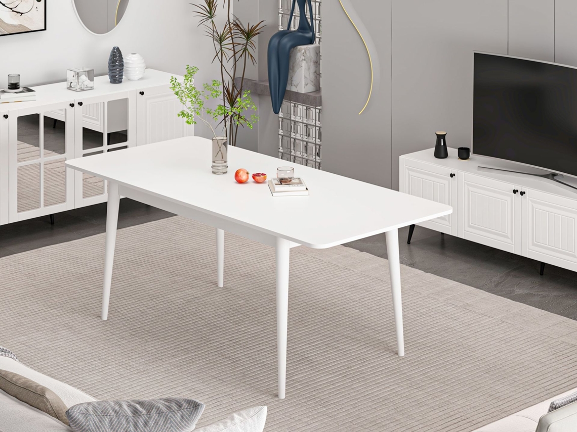 Mesa de jantar extensível Kale, branca, Venprodin