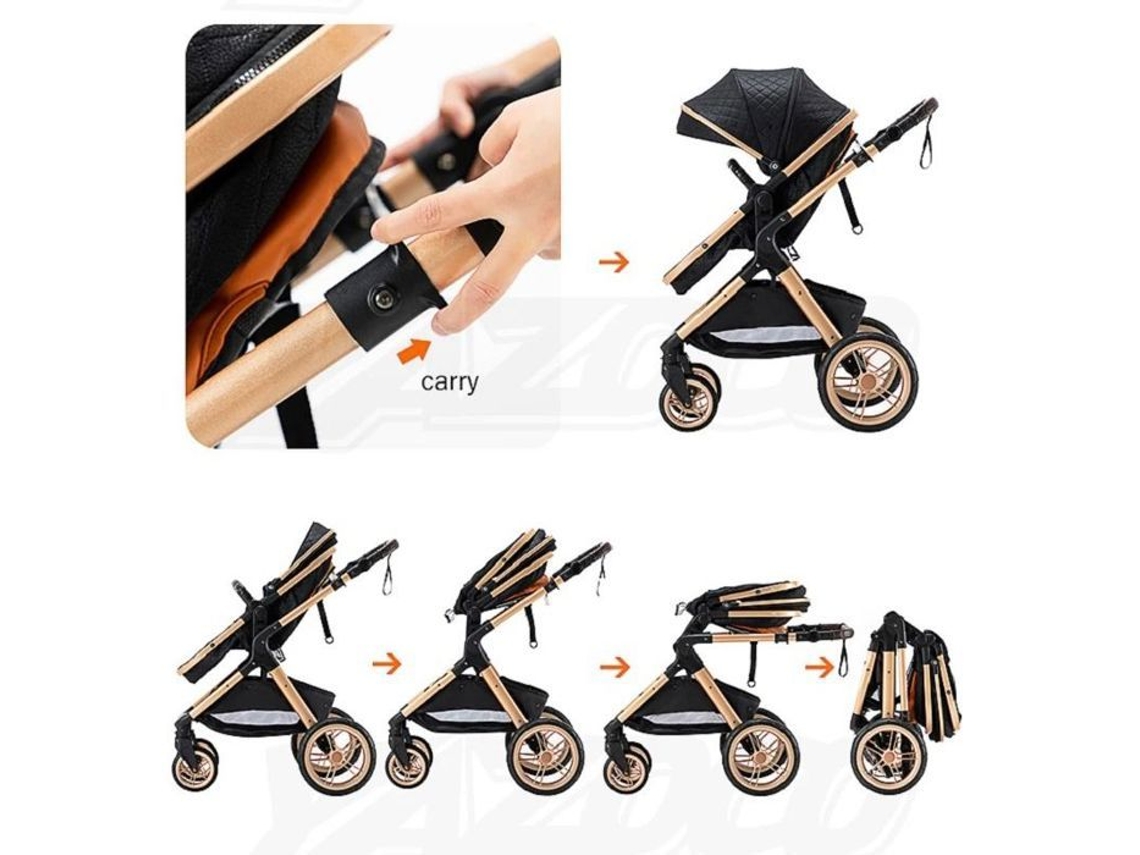 Carrinho 3 Em 1 Bebê Combinado Assento De Carro Nacelle Trio Reversível Ajustável Alta Qualidade Rodas Antifuros Canne.bleu.bazarland30