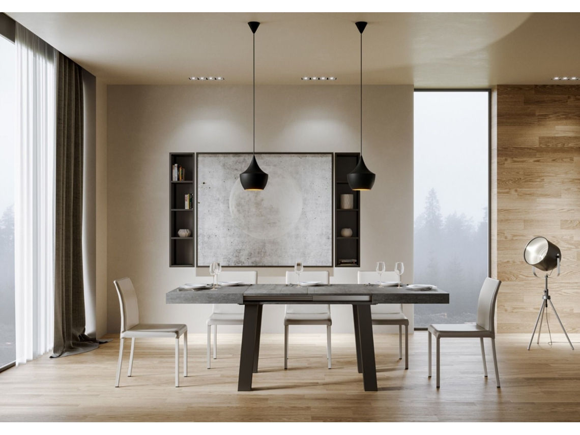 Mesa de Refeição ITAMOBY Bridge (90x180/440 - Painéis em Melamina - Cimento)