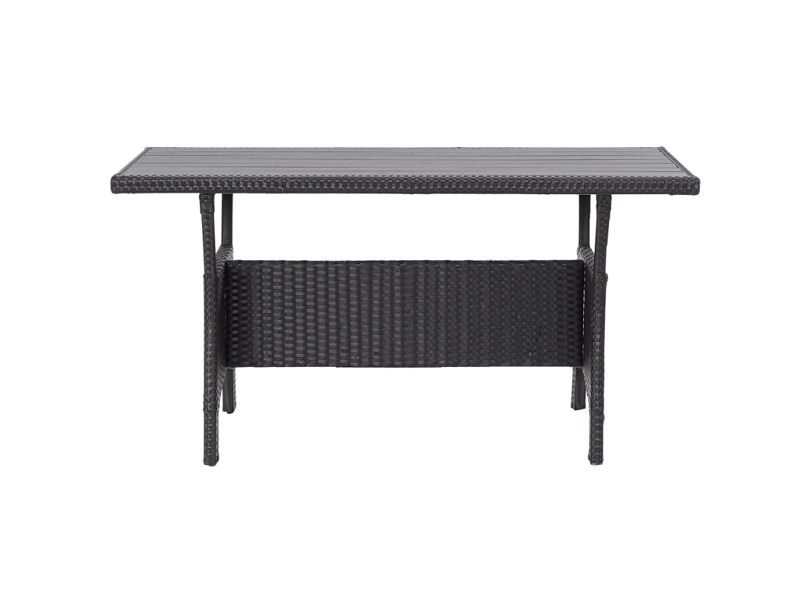 Mesa De Jardim 120x70x66 Cm Vime Pe Preto Vidaxl