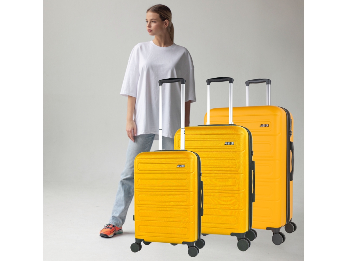 Conjunto de Malas Rígidas em Abs de Mostarda JASLEN Toulouse (48x73x28 Cm 80l)