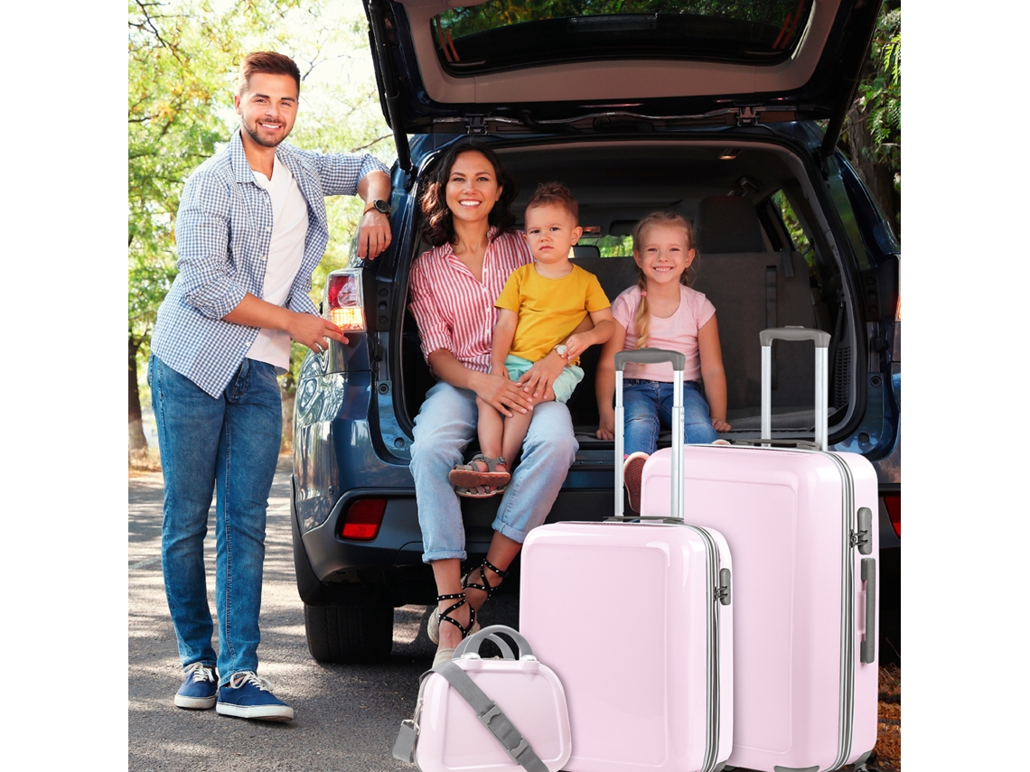 Conjunto de Bagagem Pc ITACA Stickers Rosa 45X68X26 Cm 63L