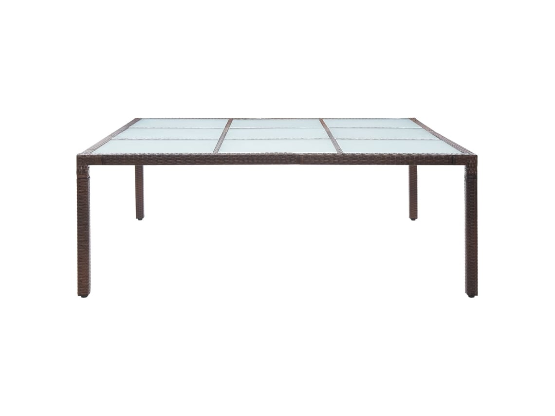 Mesa De Jantar Jardim 200x200x74 Cm Vime Pe Castanho