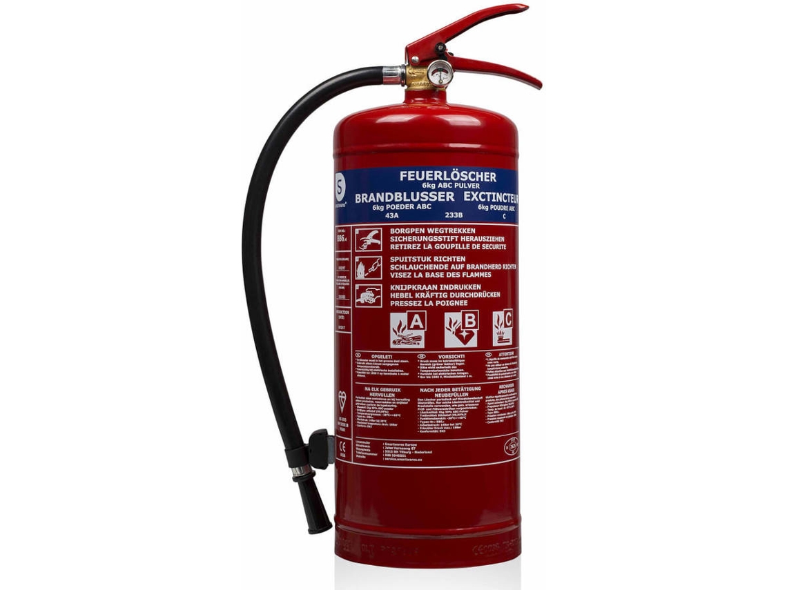 Smartwares Extintor de pó BB6 6 kg classe ABC aço 10.014.72