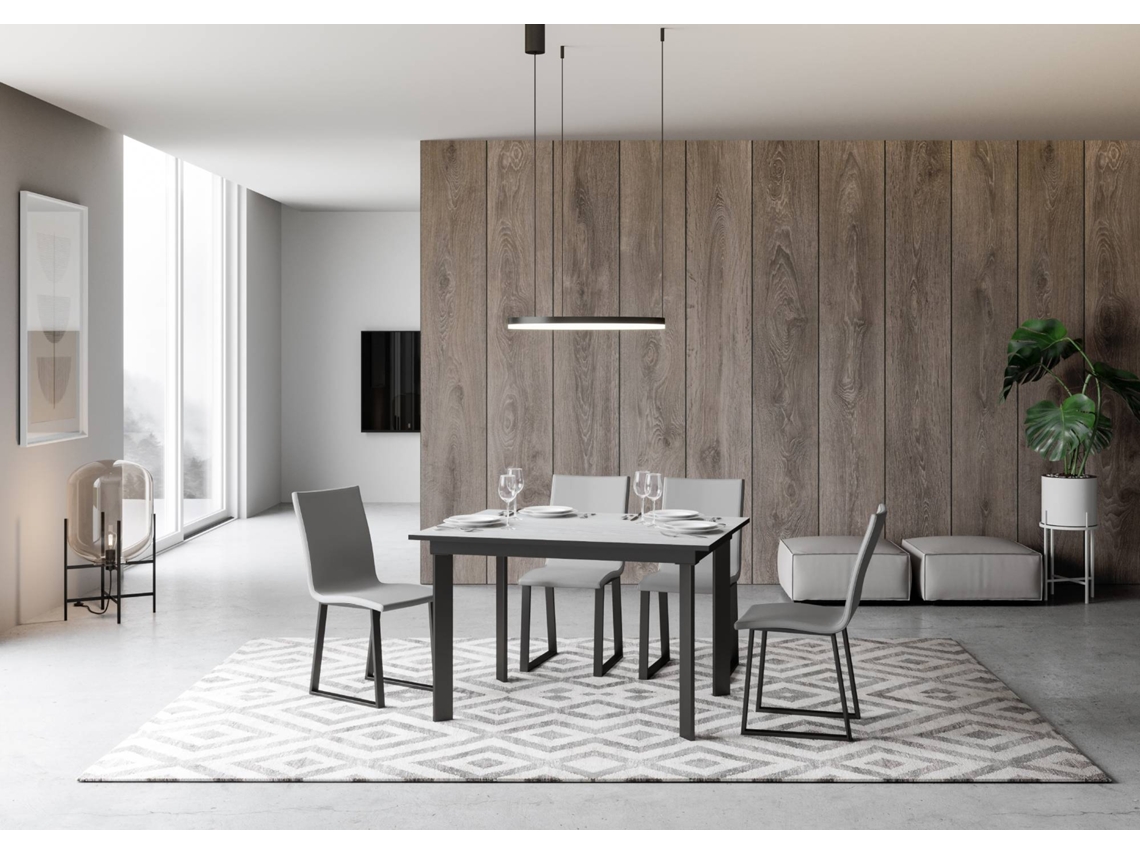 Mesa de Refeição ITAMOBY Cumar (90x120/180 - Painéis em Melamina - Freixo Branco)