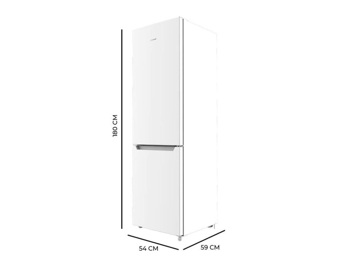 Frigorífico Combi Inox com Capacidade de 250 L 180 Cm de Altura e 55 Cm de Largura Classe e com Sistema Multi Air Flow Total no Frost e Ga CECOTEC