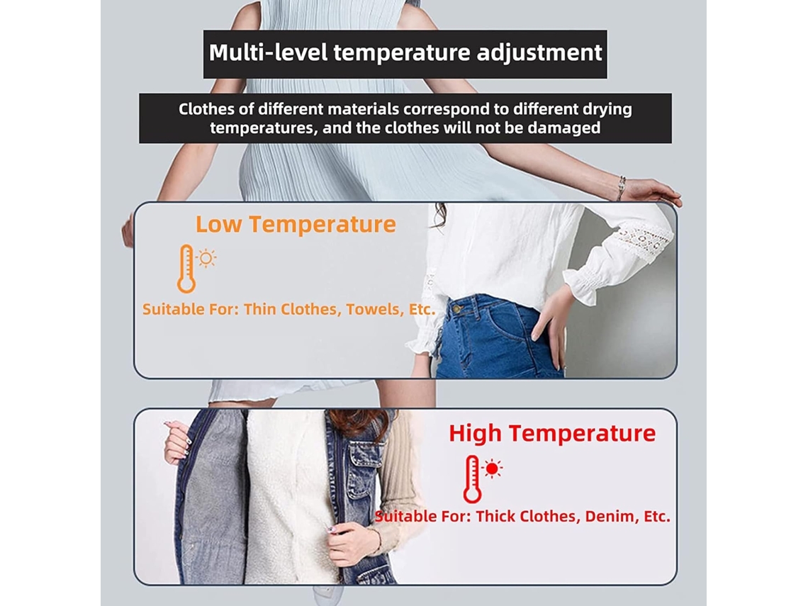 Máquina De Secar Roupa Dobrável Com Iões Negativos E Comando À Distância (três Camadas)