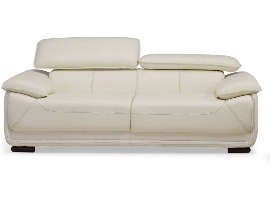 Sofá Fixo Macelo VENTE-UNIQUE (Marfim - Pele - 170x97x95 cm)