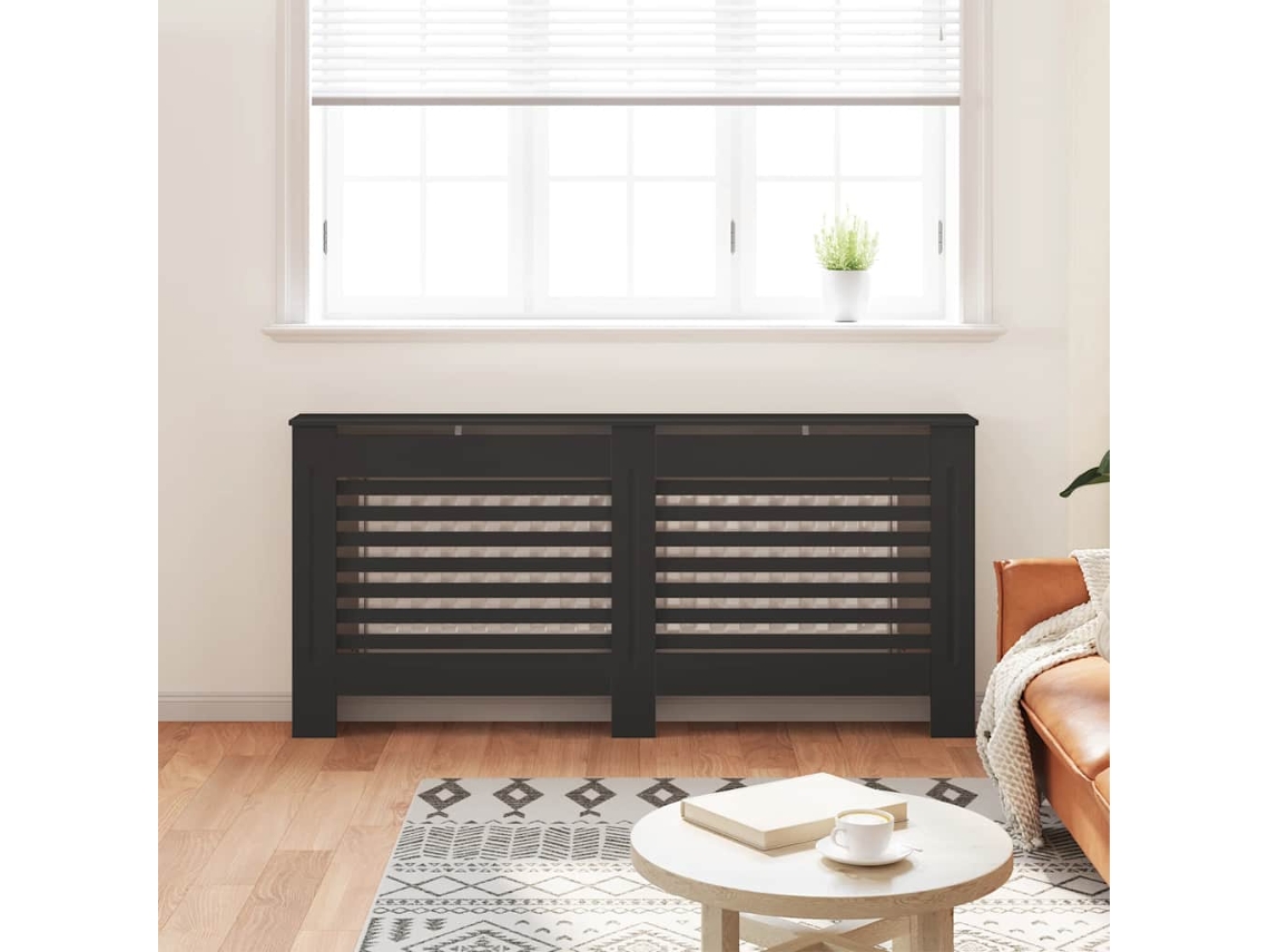 Cobertura De Radiador 172x19x81,5 Cm Mdf Preto Haochrymec