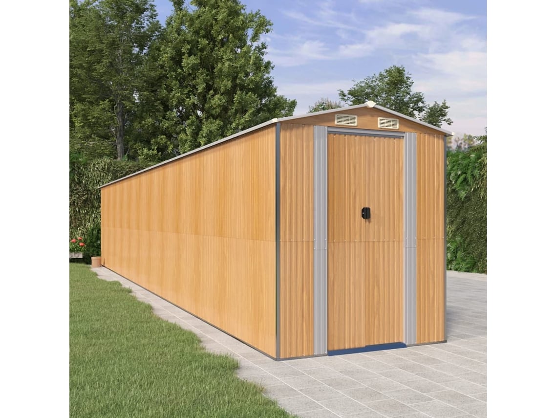 Abrigo de Metal VIDAXL Marrom Aço (192x1021x223 cm)