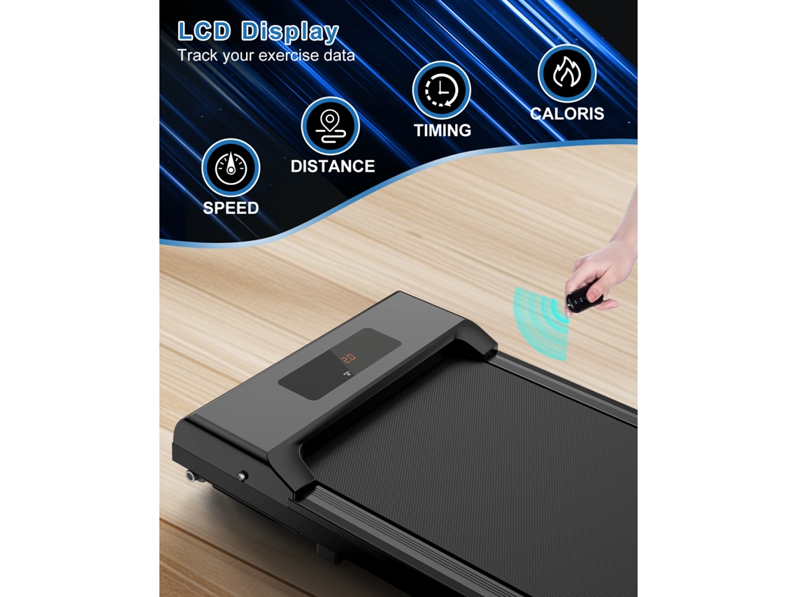 Passadeiras de Corrida RACINGREAT Velocidade Máx 10Km/H com Controlo Remoto Superfície de Corrida 38.5X103Cm Peso Máx 120Kg Preto
