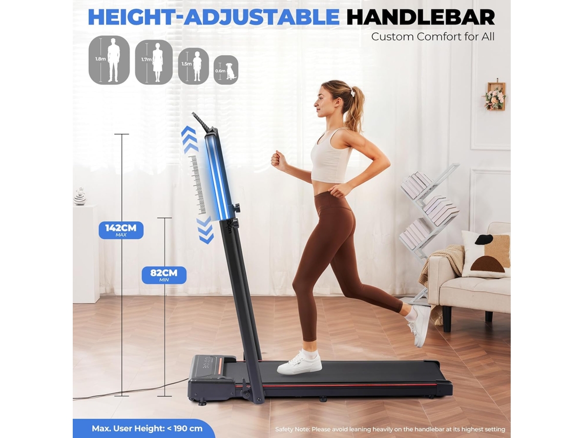 Esteira Para Uso Doméstico, Dobrável Com Tela Led E Controle Remoto, Apoios Para Braços Ajustáveis Em Altura Gtplayer