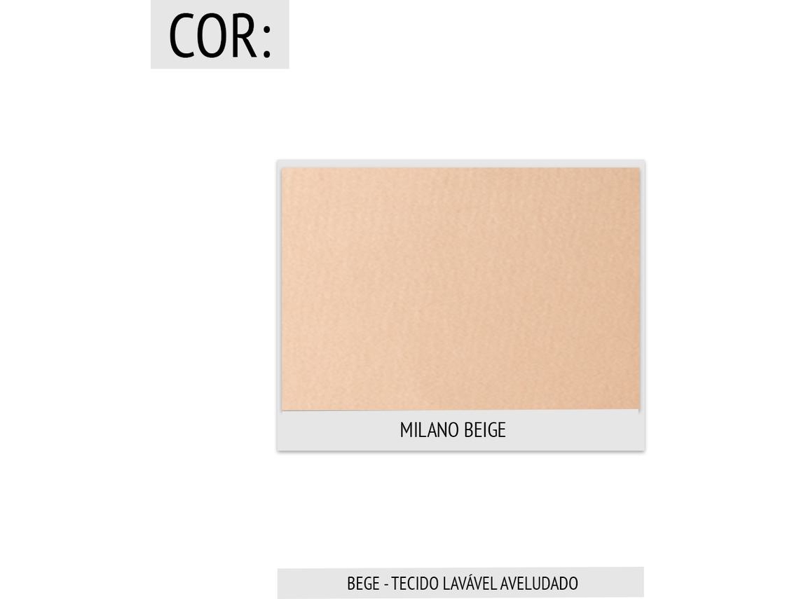 Cama Estofada Com Estrado VULCANO (190X140 CM - Bege)