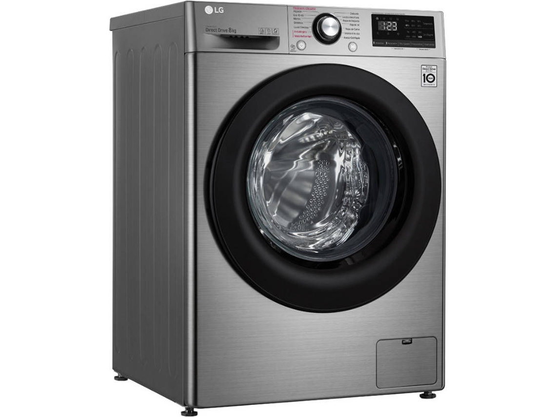 Máquina de Lavar Roupa LG F4WV3008S6S (8 kg - 1400 rpm - Inox)