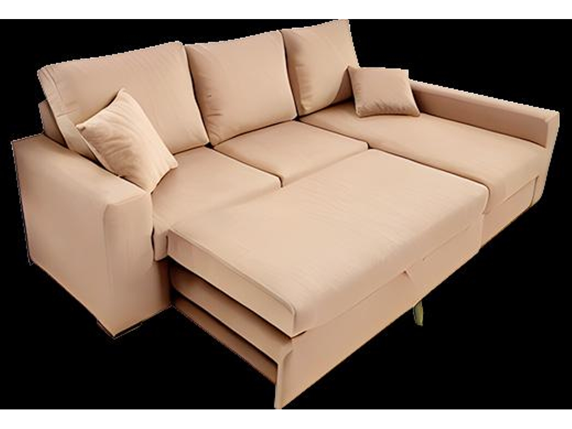 Sofá Chaise Longue Itália - Direito - Bege (260x150 cm)