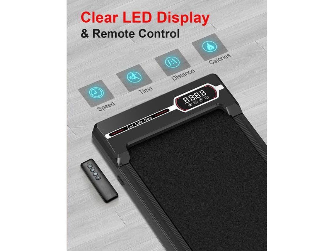 Passadeira Elétrica, Velocidade 1 8 Km/h, Passadeira De Caminhada 2,5 Hp, Carga Máxima 120 Kg, Com Controle Remoto E Tela De Led Preto Bigzzia
