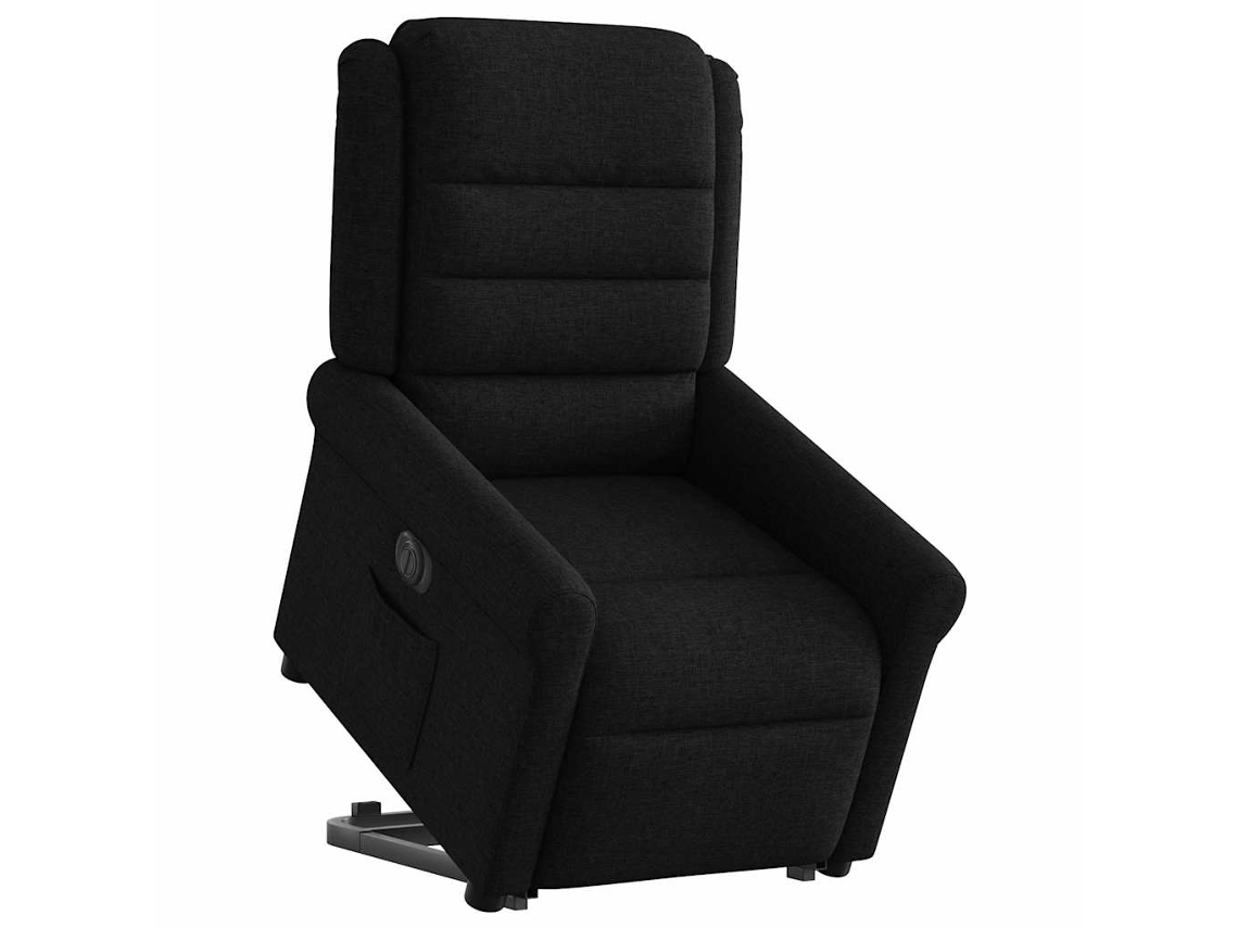 Poltrona reclinável elevatória elétrica tecido preto