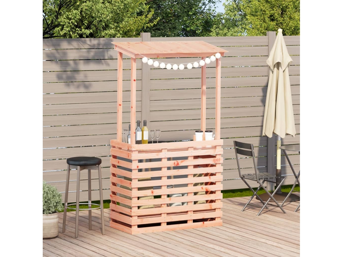 Mesa De Bar Exterior Mesa De Jardimc/ Telhado 112,5x57x195,5cm Madeira Maciça Lovely Home