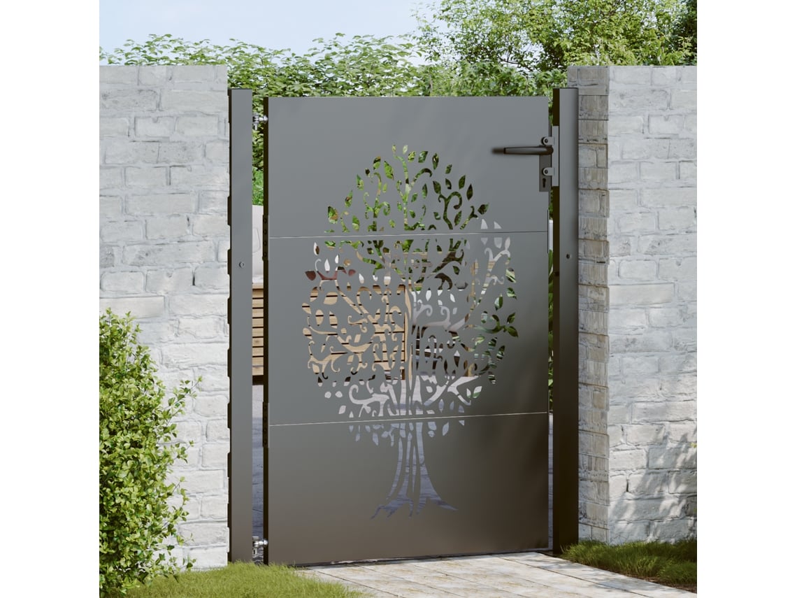 Portões Vidaxl Preto Aço (105x125 Cm)