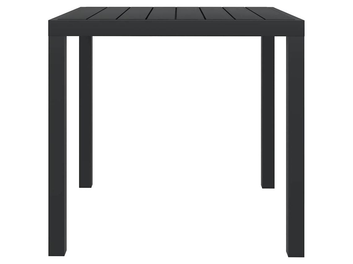 Mesa De Jardim Wpc E Alumínio 80x80x74 Cm Preto Vidaxl