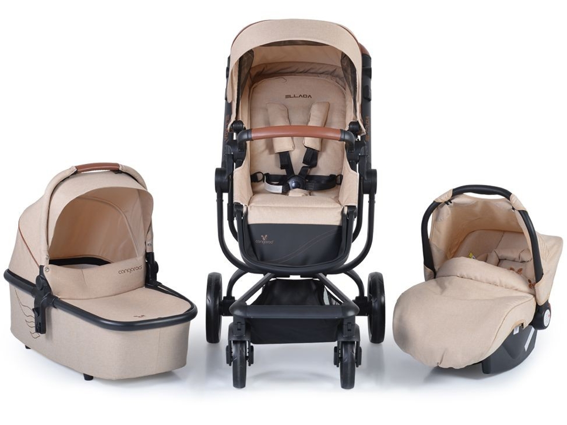 Carrinho Trio Ellada Até 22 kg Beige CANGAROO