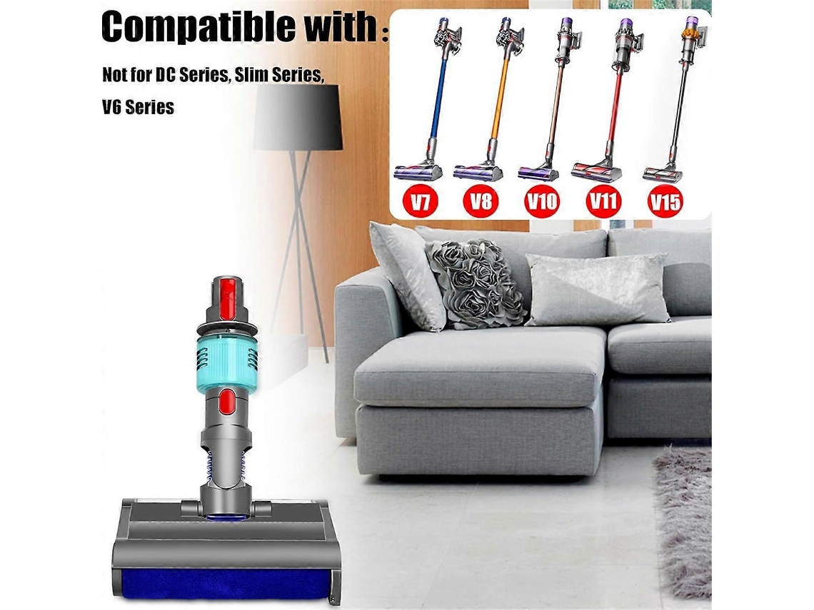 Escova esfregona elétrica Slowmoose V7 V8 V10 V11 V15, úmida e seca, com luz verde, limpa e seca materiais duros