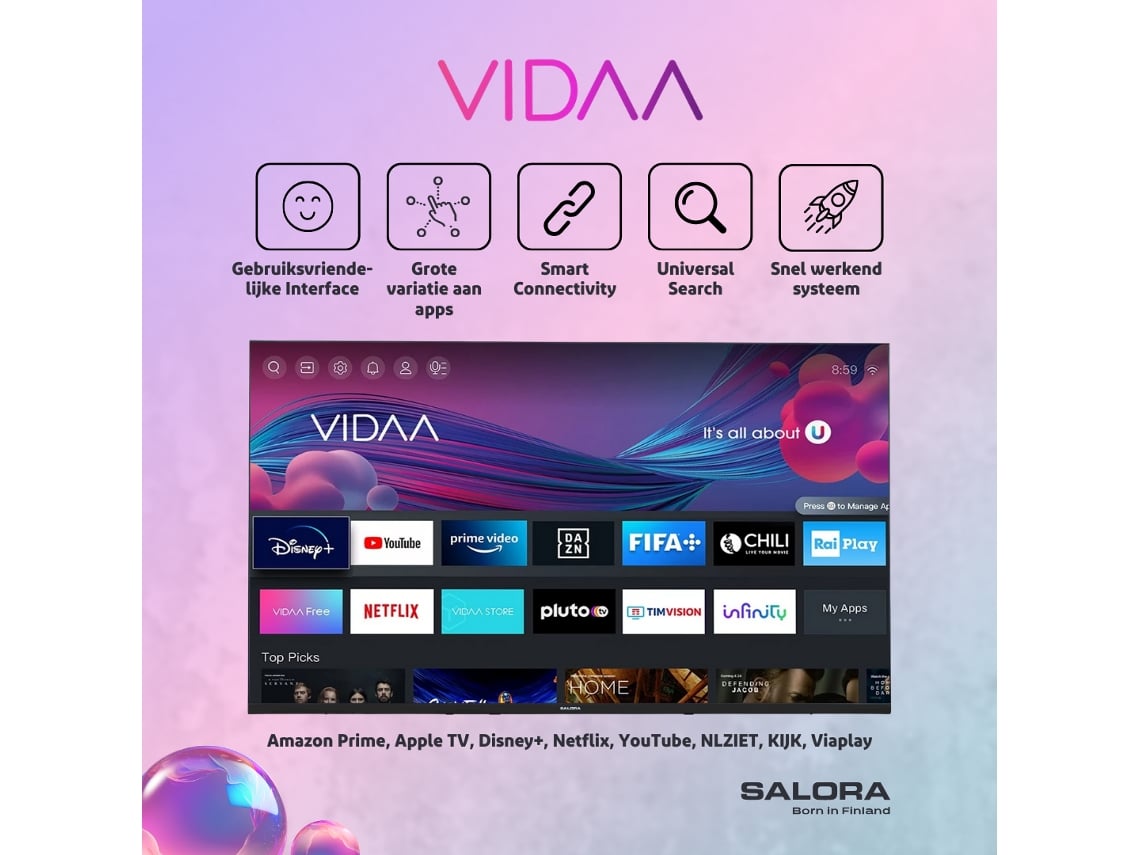 Fod32hv 32 Polegadas Smart Tv Hd Ready Vidaa Tv Smart Tv De 32 Polegadas Salora
