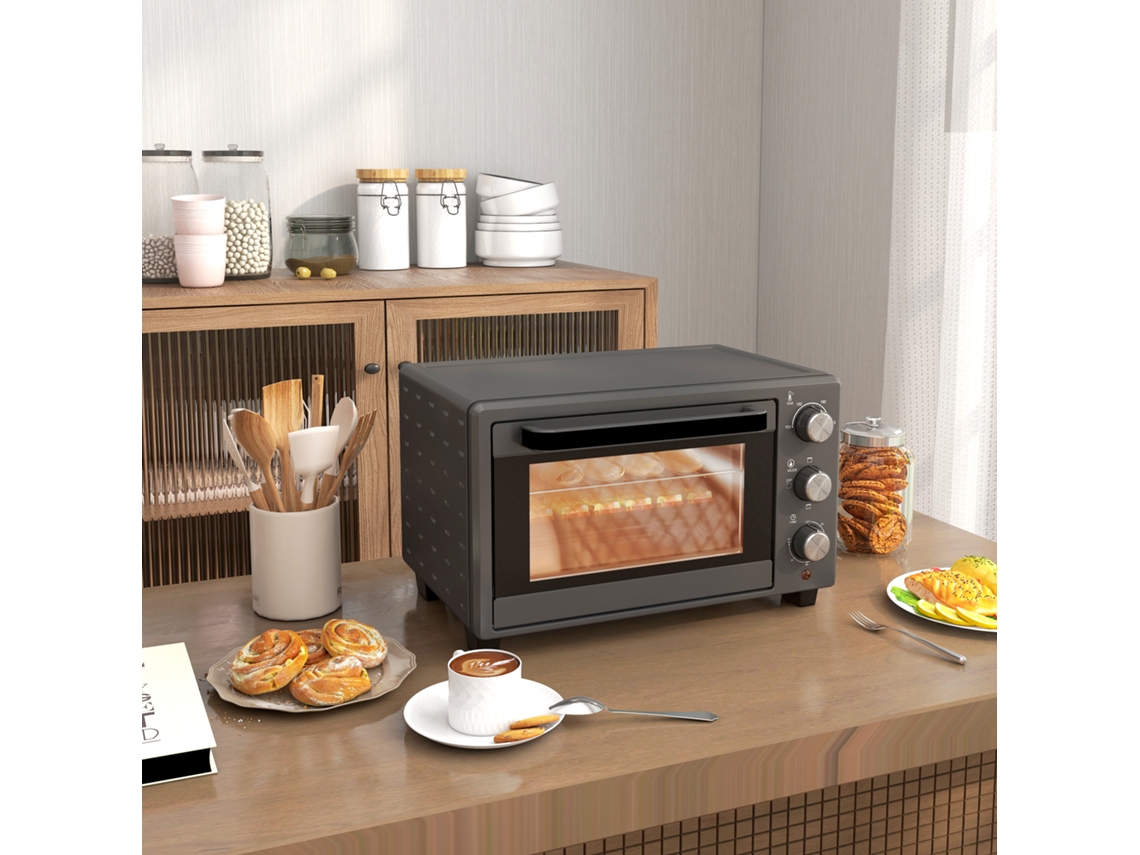 Mini Forno 21l 1400w, Temporizador De 60 Min, Forno Pequeno Com Temperatura Ajustável De 100°c A 230°c, Mini Forno Com Assadeira, Grelha, Hvorstur