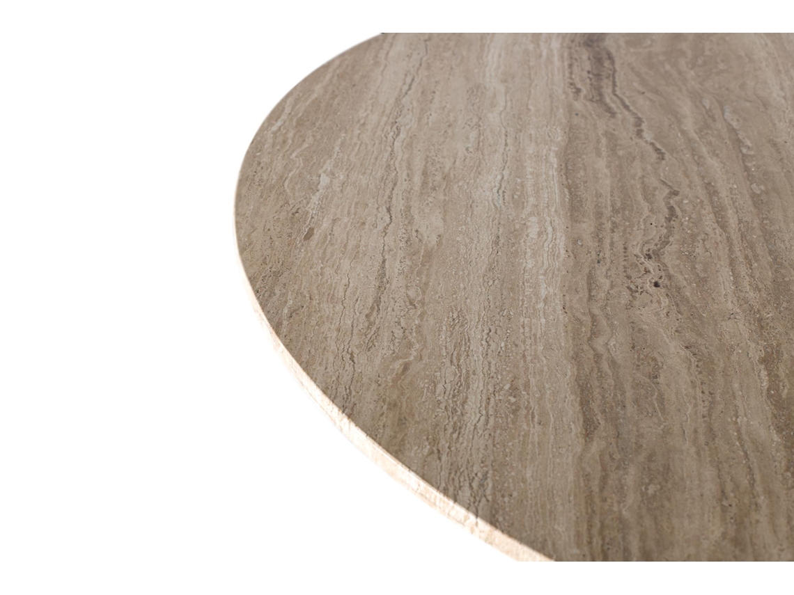 Mesa de Jantar em Mármore Travertino e Base Metálica 120Cm 75X120X120 GINER Y COLOMER