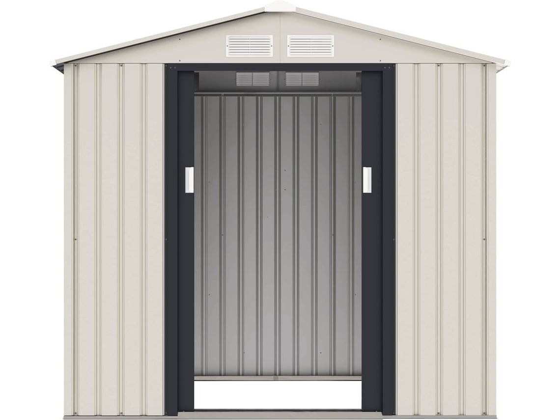 Abrigo de Metal HABITAT ET JARDIN ''Nebraska'' - 2-70 m² - Bege Cinza Antracite (127x213x195 cm)