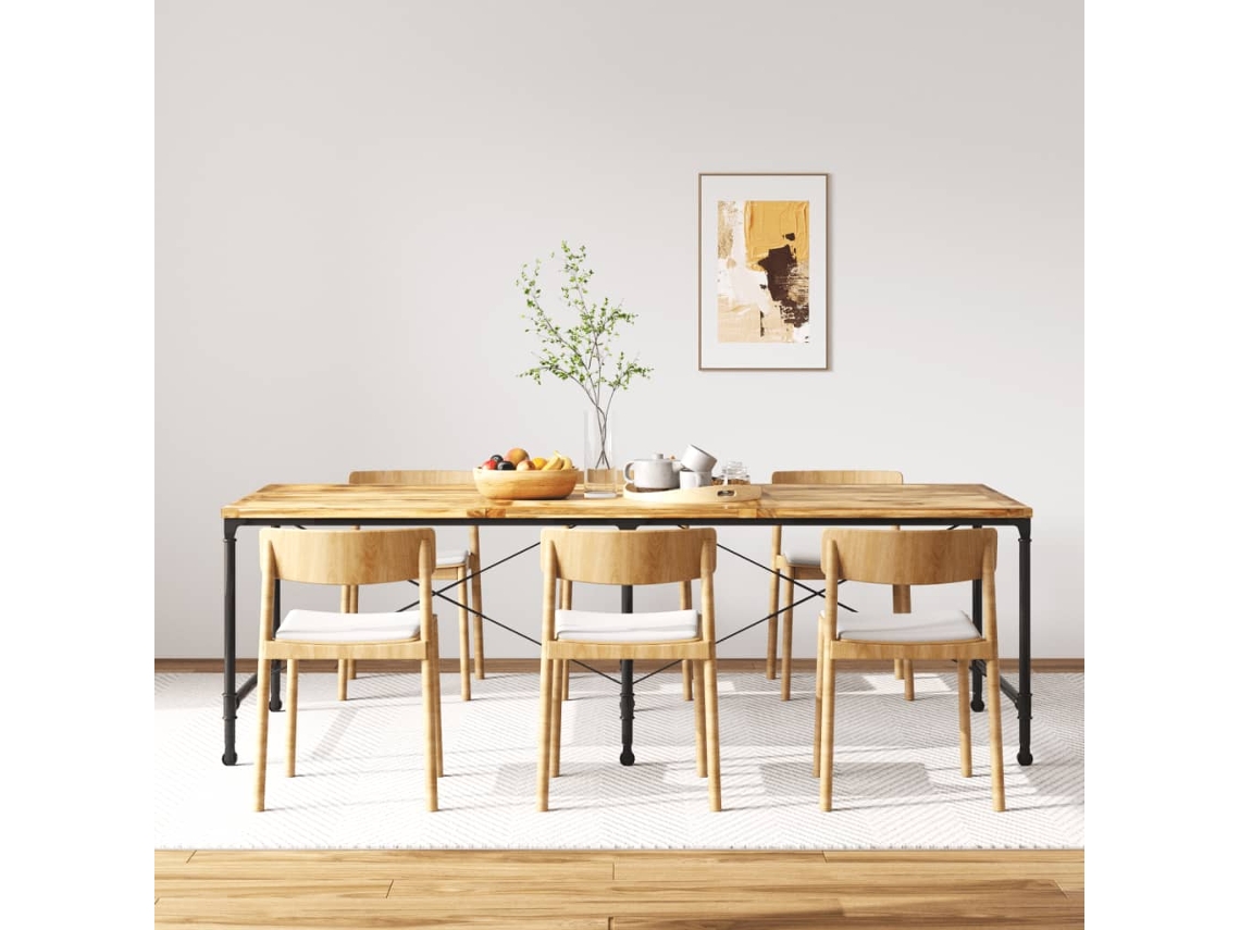 vidaXL Mesa de jantar madeira de mangueira maciça 240 cm