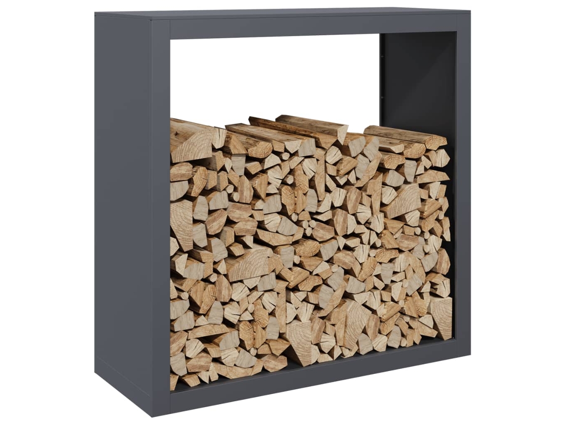 Suporte Para Lenha 100x40x100 Cm Aço Antracite LOVELY HOME