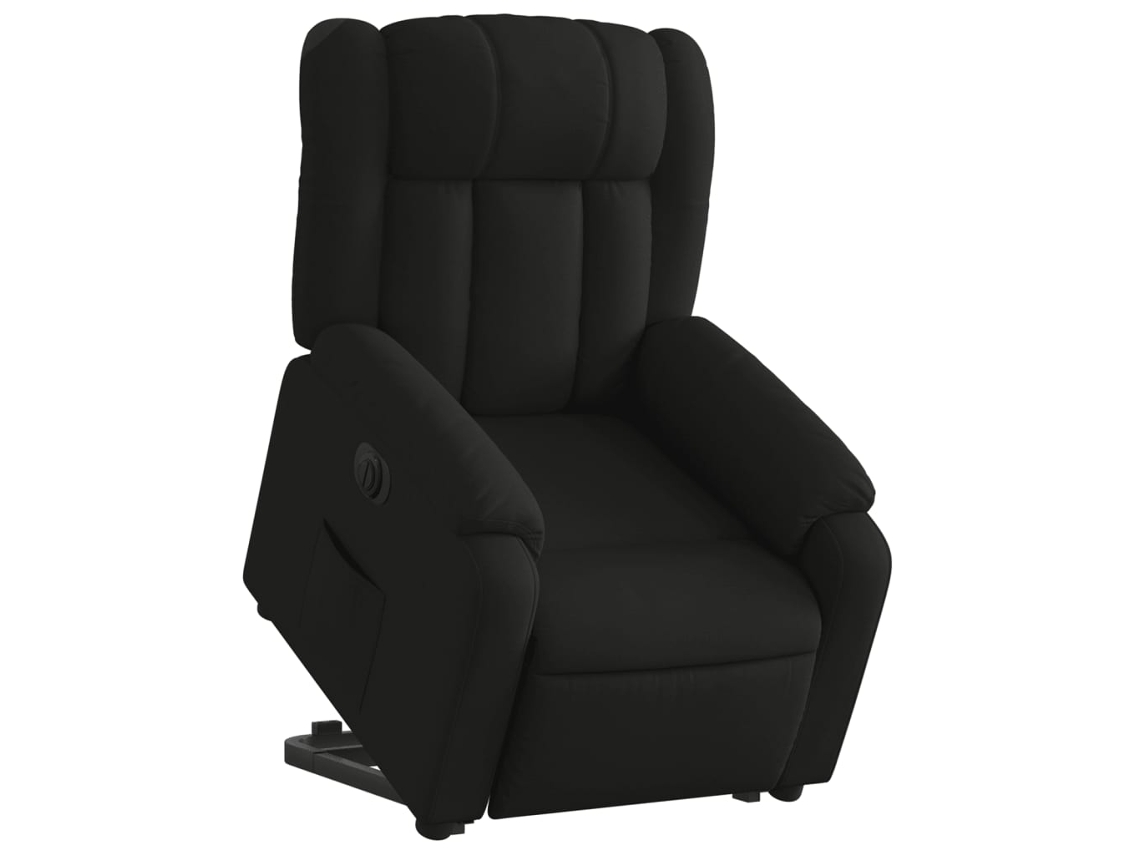 Poltrona reclinável elevatória elétrica tecido preto