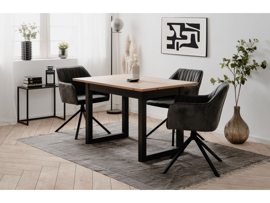 Mesa Extensível Denver 4/6 Lugares 120-160X75X80 Carvalho/Antracite VENPRODIN