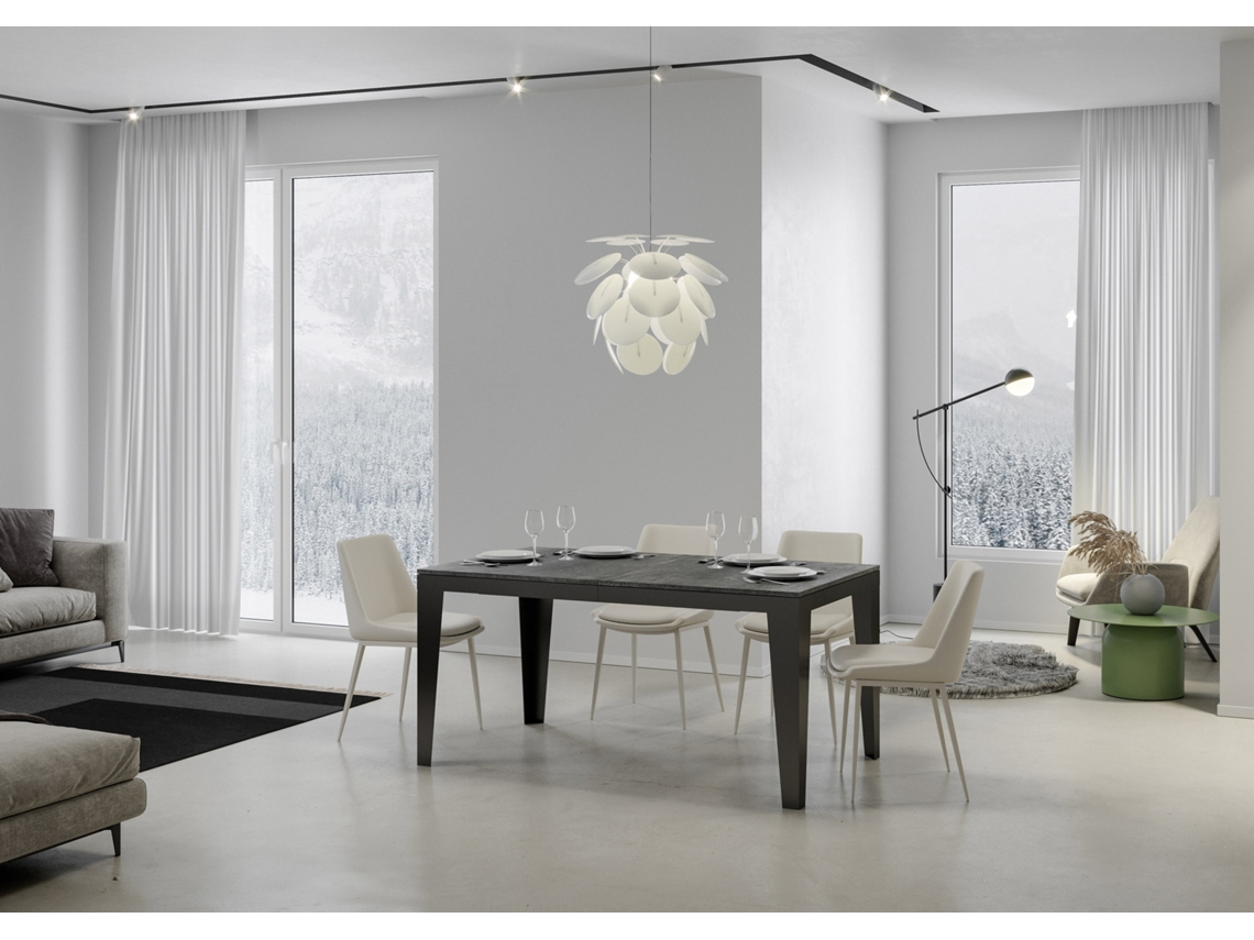 Mesa de Refeição ITAMOBY Flame Evolution (90x160/264 - Painéis em Melamina - Cimento)