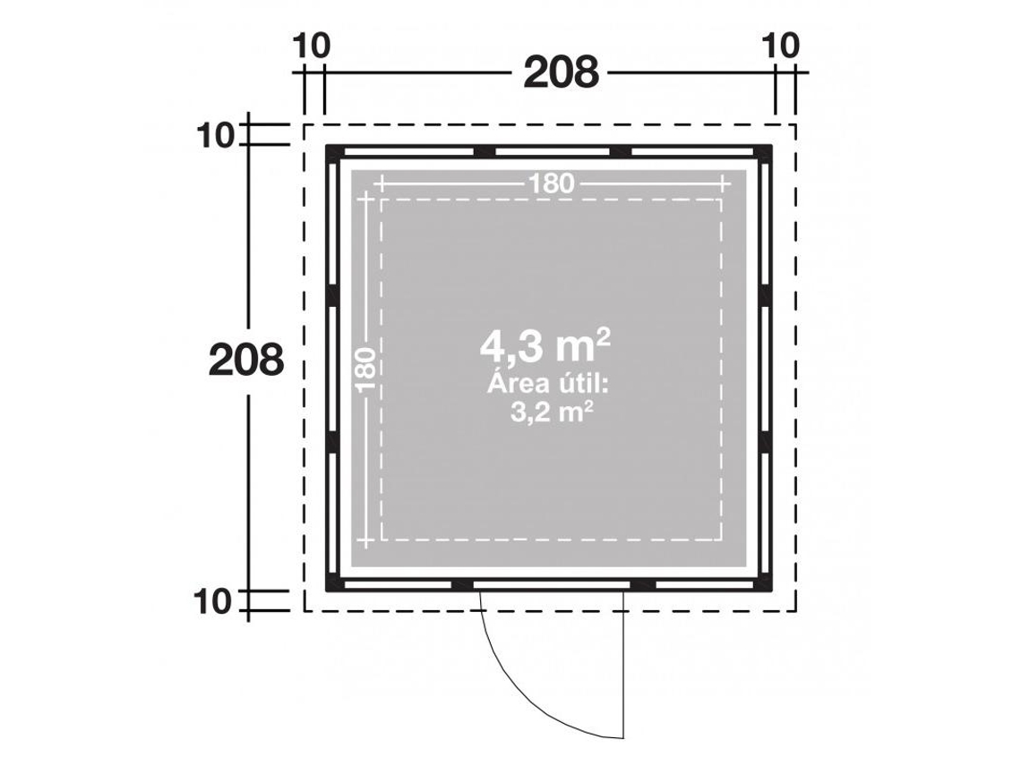 Abrigo de Jardim metálico NH2 | Antracite | 208 x 208 - NOVO HABITAT