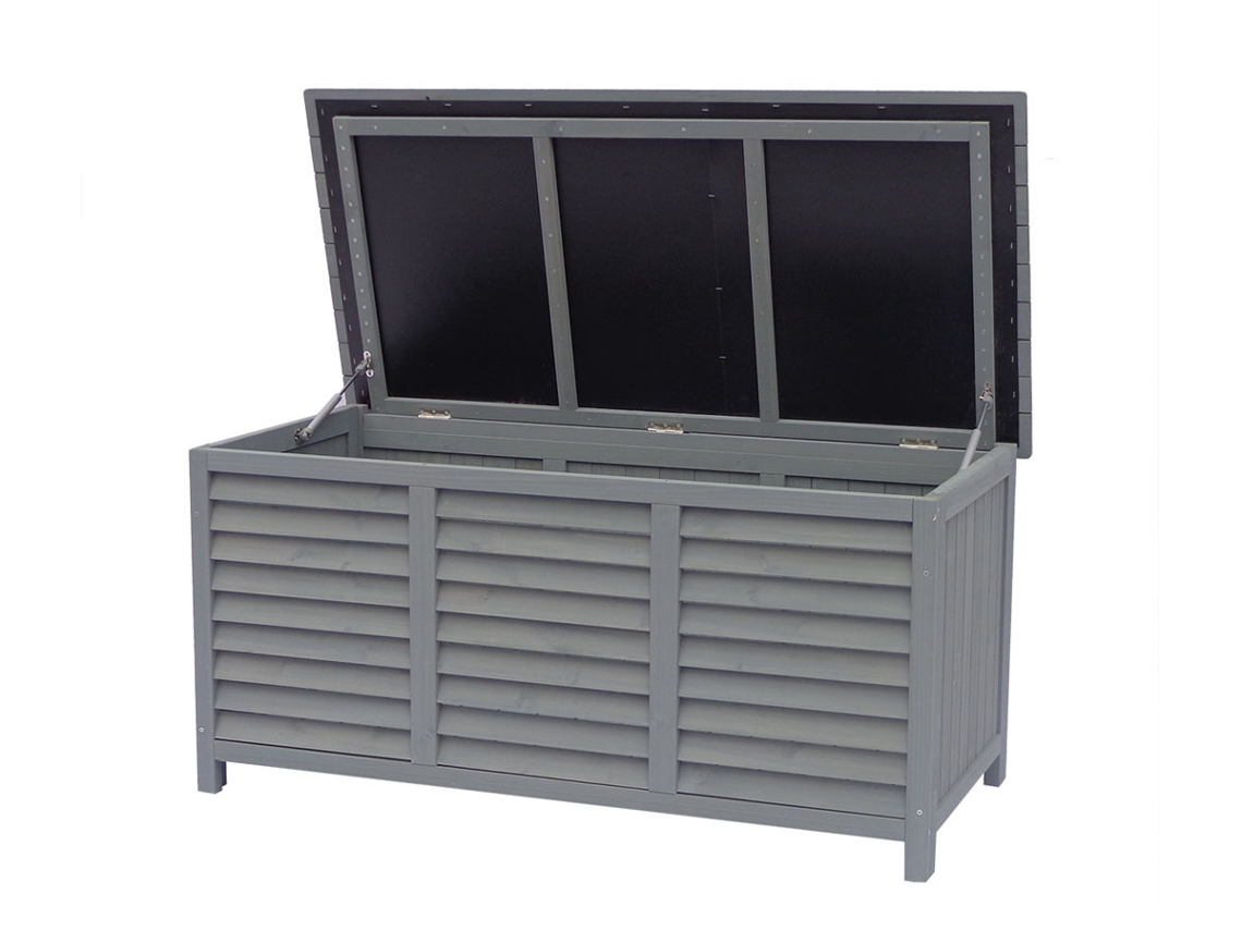 Baú Para Jardim De Madeira Macao 130 X 64 X 60 Cm Antracite Habitat Et Jardin