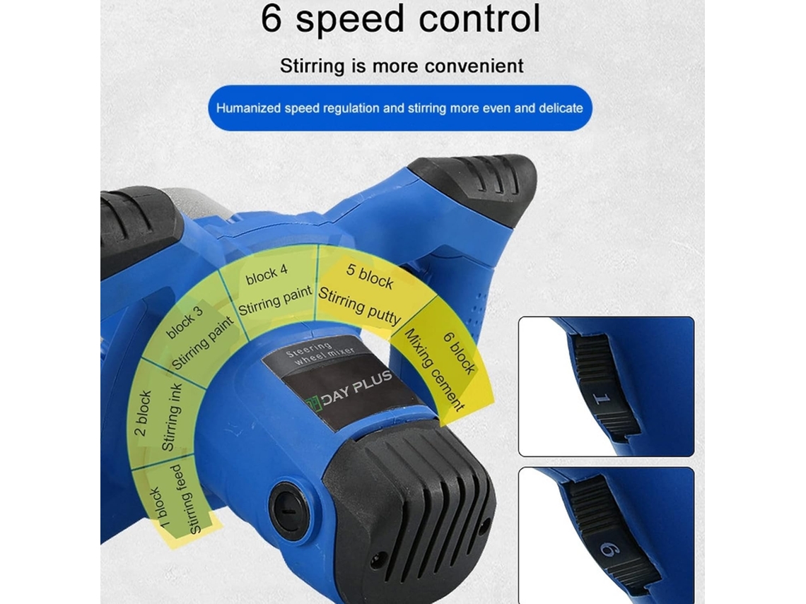 Misturador De Argamassa, Motor De 2600w, 6 Configurações De Velocidade Variável, Cabo Duplo Ergonômico, Função De Partida Suave